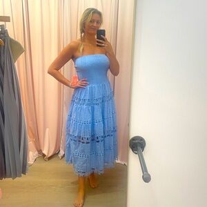 Blue Strapless Dress